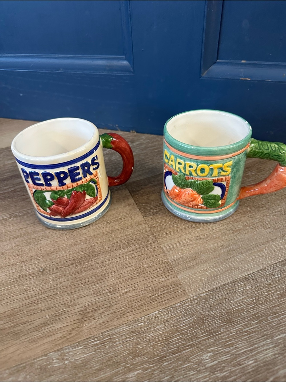 Peppers and Carrots Ceramic Mugs - Set of 2